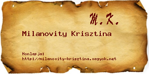 Milanovity Krisztina névjegykártya
